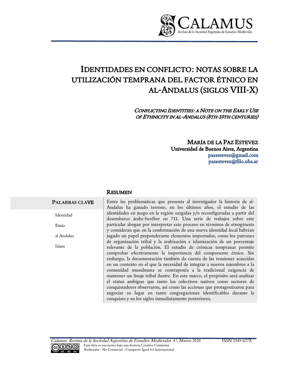 Notas Sobre La Utilización Temprana Del Factor Étnico En Al-Andalus (Siglos Viii-X)