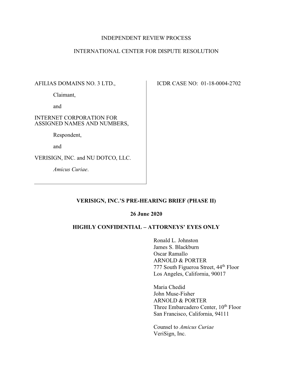 Amicus Curiae Brief of Verisign, Inc