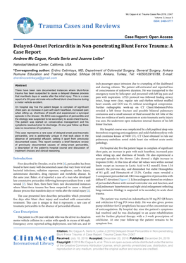 Delayed-Onset Pericarditis in Non-Penetrating Blunt Force