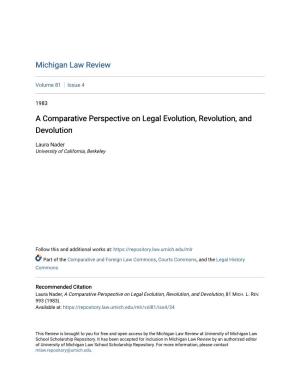 A Comparative Perspective on Legal Evolution, Revolution, and Devolution