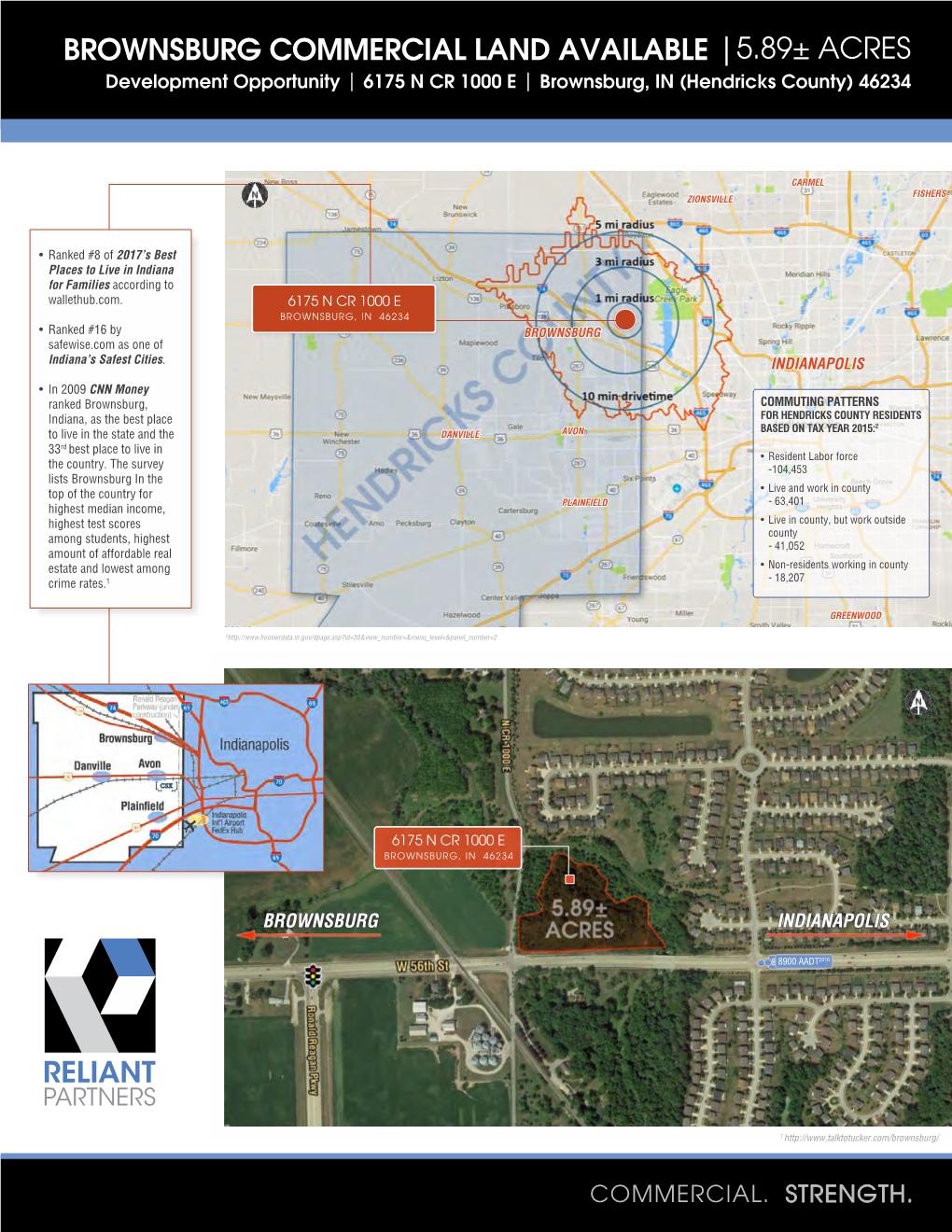 BROWNSBURG COMMERCIAL LAND AVAILABLE |5.89± ACRES Development Opportunity | 6175 N CR 1000 E | Brownsburg, in (Hendricks County) 46234