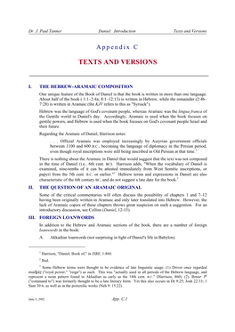 Texts and Versions