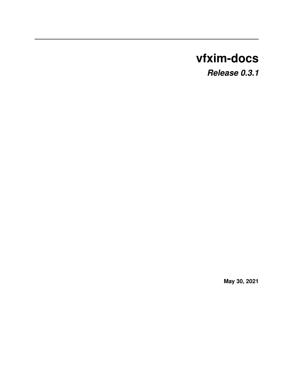 Vfxim-Docs Release 0.3.1