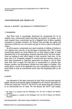Countertrade and Trade Law