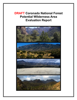 Coronado National Forest Potential Wilderness Area Evaluation Report