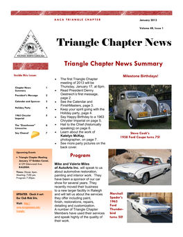 Triangle Chapter News