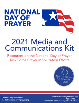 2021 Media and Communications Kit Resources on the National Day of Prayer Task Force Prayer Mobilization Efforts