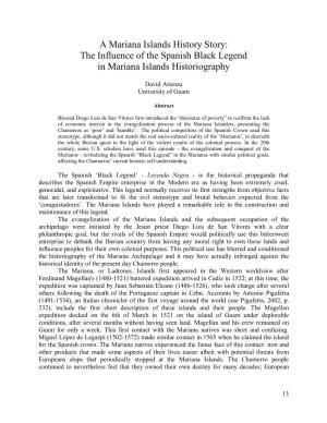 A Mariana Islands History Story: the Influence of the Spanish Black Legend in Mariana Islands Historiography