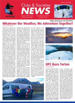 Whatever the Weather, We Adventure Together! OPC Does Tartan