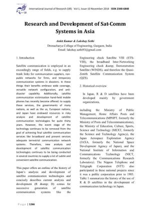 Research and Development of Sat-Comm Systems in Asia