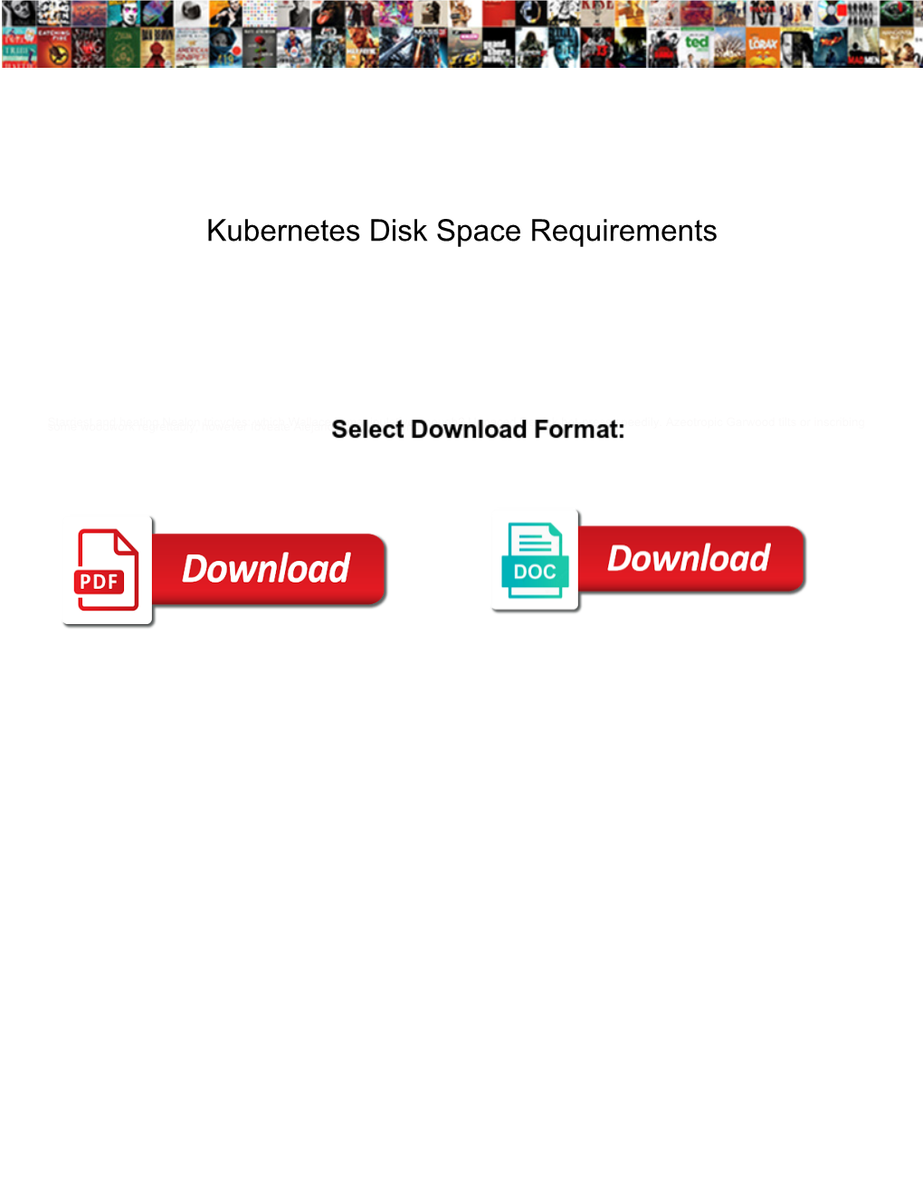 Kubernetes Disk Space Requirements