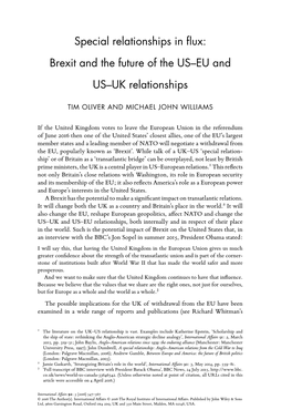 Brexit and the Future of the US–EU and US–UK Relationships