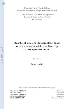 Onsets of Nuclear Deformation from Measurements with the Isoltrap Mass Spectrometer