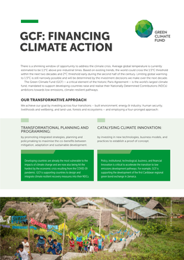 Gcf: Financing Climate Action