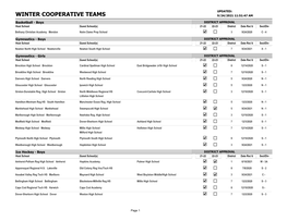Winter Cooperative Teams 9/24/2021 11:51:47 Am