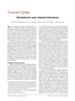 Ehrlichiosis and Related Infections