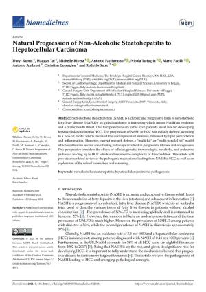 Natural Progression of Non-Alcoholic Steatohepatitis to Hepatocellular Carcinoma