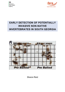 Early Detection of Potentially Invasive Non-Native Invertebrates in South Georgia