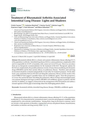 Treatment of Rheumatoid Arthritis-Associated Interstitial Lung Disease: Lights and Shadows