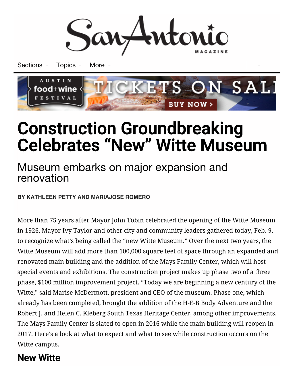 Witte Museum - Online - February 2015