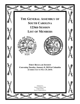 The General Assembly of South Carolina 123Rd Session List of Members