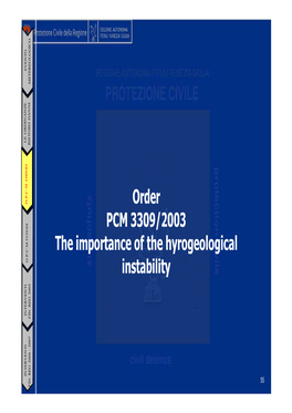 Order PCM 3309/2003 the Importance of the Hyrogeological