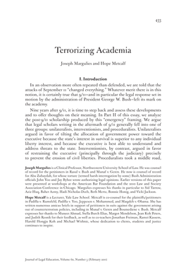 Terrorizing Academia
