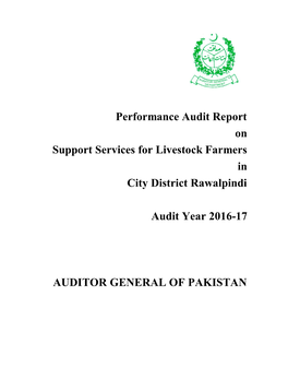 Performance Audit Report on Support Services for Livestock Farmers in City District Rawalpindi