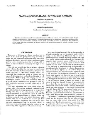 Water and the Generation of Volcanic Electricity