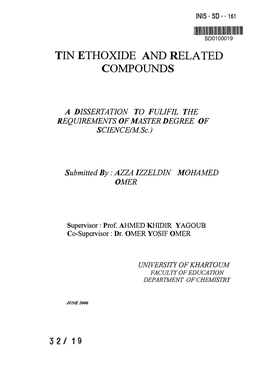 Tin Ethoxide and Related Compounds