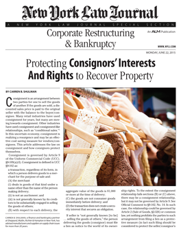 Protecting Consignors' Interests and Rights to Recover Property