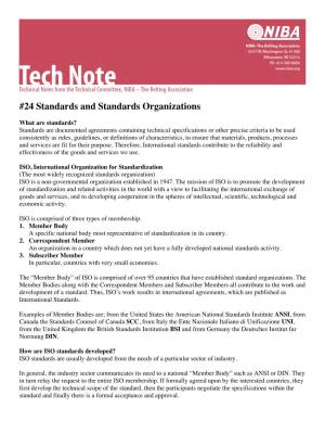 24 Standards and Standards Organizations