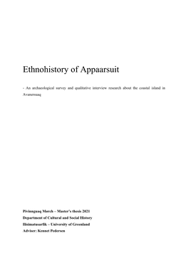 Ethnohistory of Appaarsuit