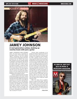 Jamey Johnson a Next-Generation Outlaw, Shaking up Country Music with Just a Guitar