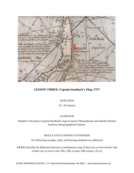 LESSON THREE: Captain Southack's Map, 1717