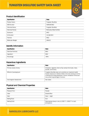 Tungsten Disulfide Safety Data Sheet