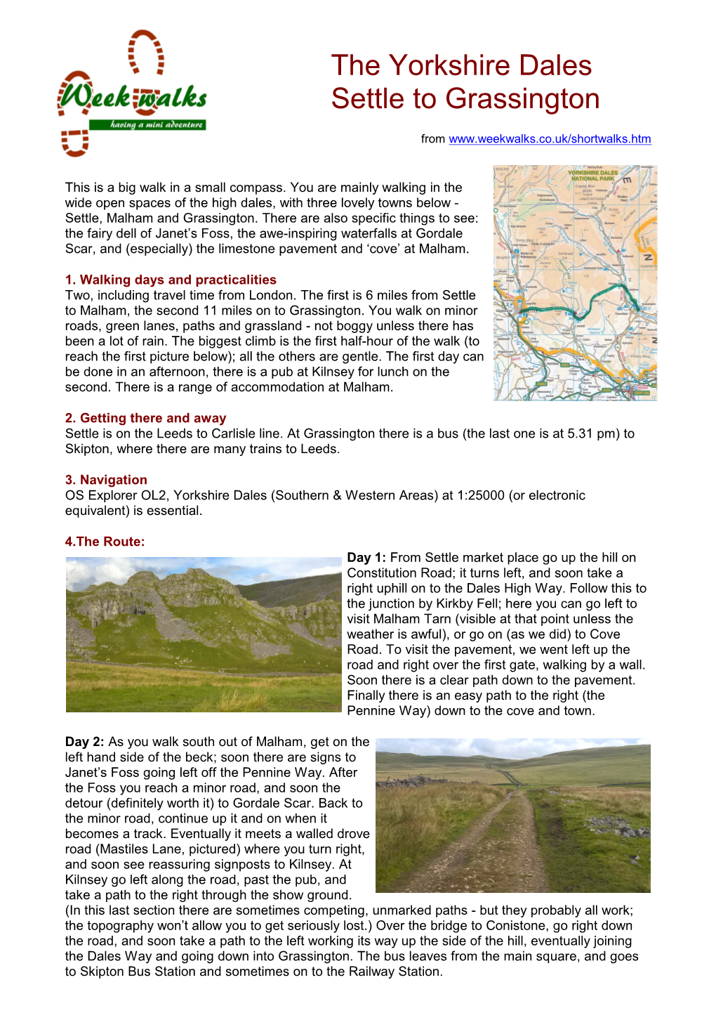 The Yorkshire Dales Settle to Grassington