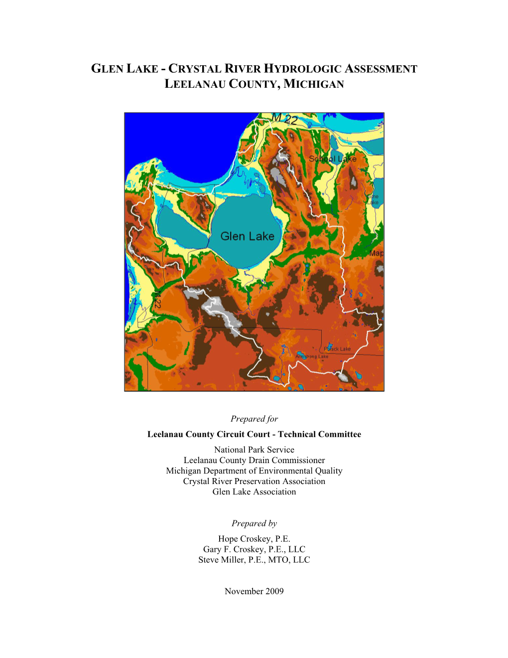 Glen Lake - Crystal River Hydrologic Assessment Leelanau County, Michigan