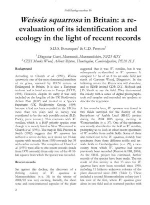 Weissia Squarrosa in Britain: a Re­ Evaluation of Its Identification and Ecology in the Light of Recent Records