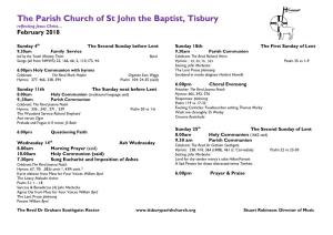 The Parish Church of St John the Baptist, Tisbury Reflecting Jesus Christ… February 2018