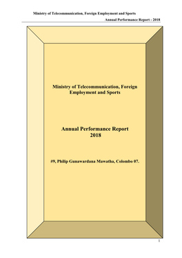 Annual Performance Report of the Ministry of Telecommunication