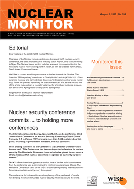 Editorial Nuclear Security Conference Commits ... to Holding More