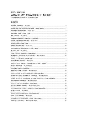 Academy Awards of Merit for Achievements During 2016