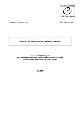 I Raport Dla Sekretarza Generalnego Rady Europy Z