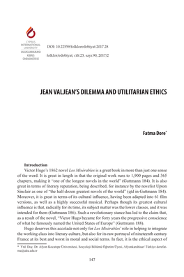 Jean Valjean's Dilemma and Utilitarian Ethics