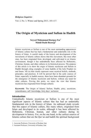 The Origin of Mysticism and Sufism in Hadith