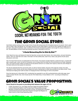The Grom Social Story: Zach Marks Started Working on the Concept of Grom Social After Being Kicked Off of Facebook Twice by His Parents
