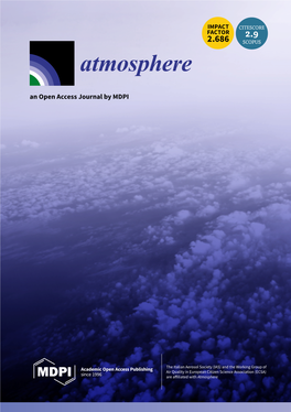 Atmosphere an Open Access Journal by MDPI