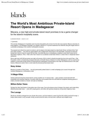 Miavana Private-Island Resort in Madagascar | Islands