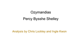 Ozymandias Percy Bysshe Shelley